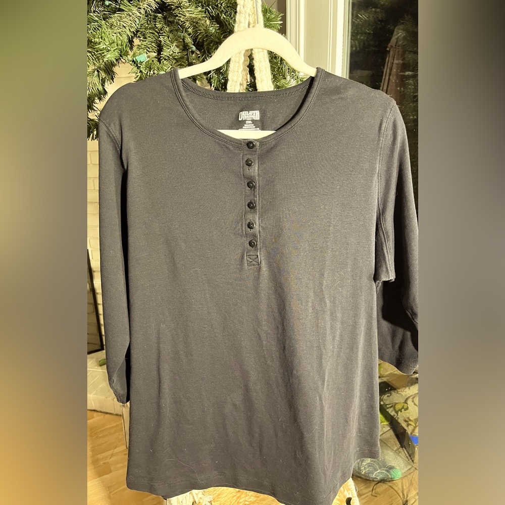 DULUTH TRADING CO Black Long sleeve T-shirt | 2XL